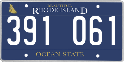 RI license plate 391061