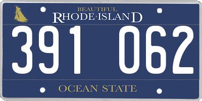 RI license plate 391062