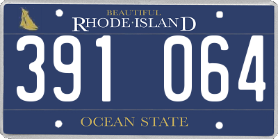 RI license plate 391064