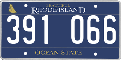 RI license plate 391066