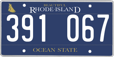 RI license plate 391067