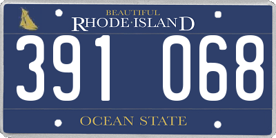 RI license plate 391068