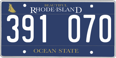 RI license plate 391070
