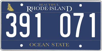 RI license plate 391071