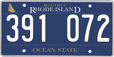 RI license plate 391072