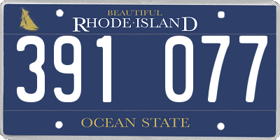 RI license plate 391077