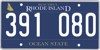 RI license plate 391080
