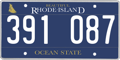 RI license plate 391087