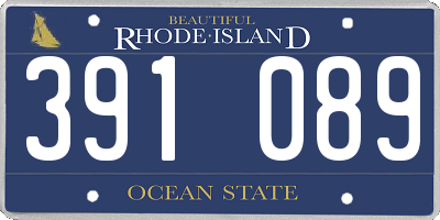 RI license plate 391089