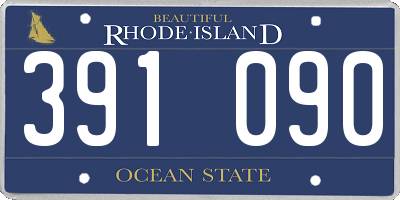 RI license plate 391090