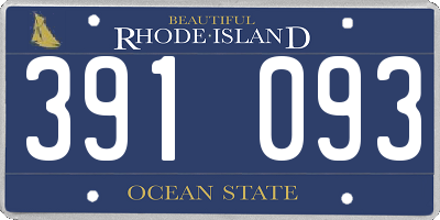 RI license plate 391093