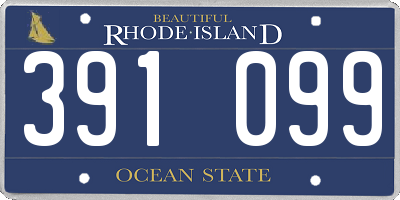RI license plate 391099