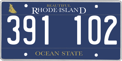 RI license plate 391102