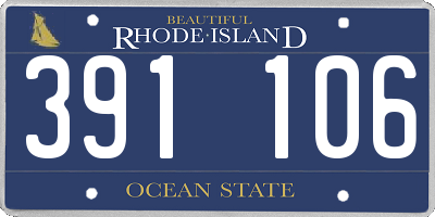 RI license plate 391106