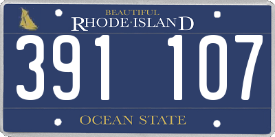 RI license plate 391107