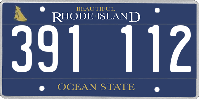 RI license plate 391112