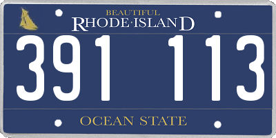 RI license plate 391113