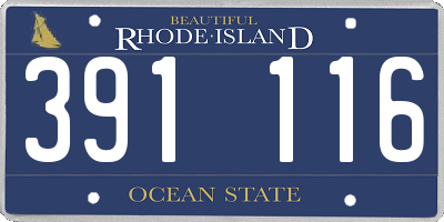 RI license plate 391116