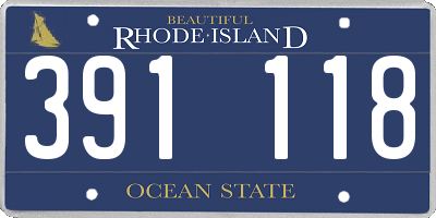 RI license plate 391118