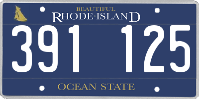 RI license plate 391125