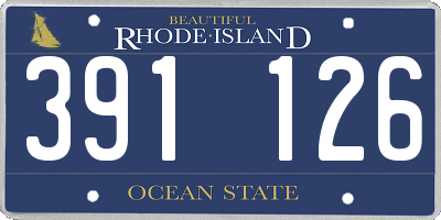 RI license plate 391126