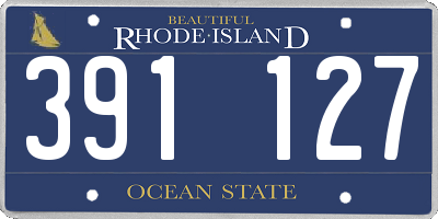 RI license plate 391127