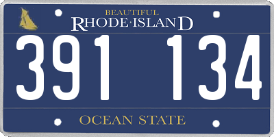RI license plate 391134