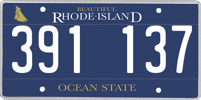 RI license plate 391137