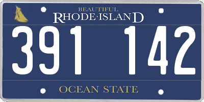 RI license plate 391142