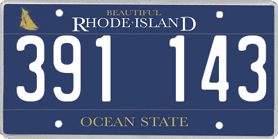 RI license plate 391143