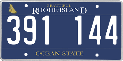 RI license plate 391144