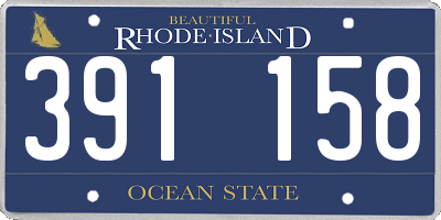 RI license plate 391158