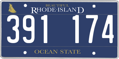 RI license plate 391174