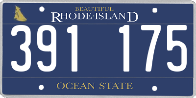 RI license plate 391175