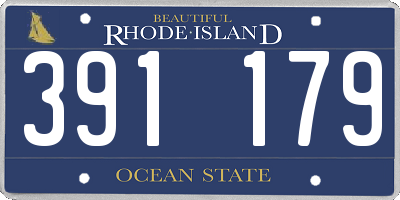RI license plate 391179