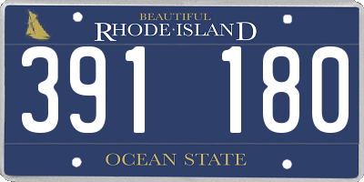 RI license plate 391180