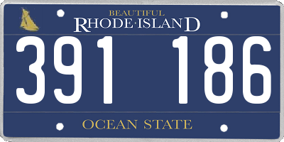 RI license plate 391186