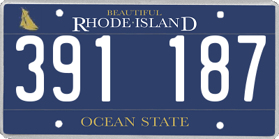 RI license plate 391187