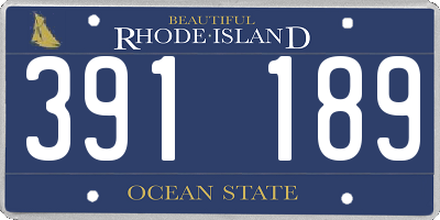 RI license plate 391189