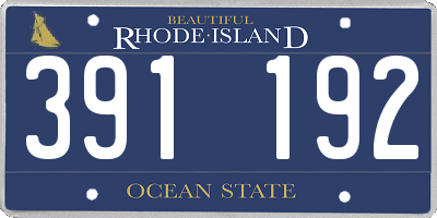 RI license plate 391192