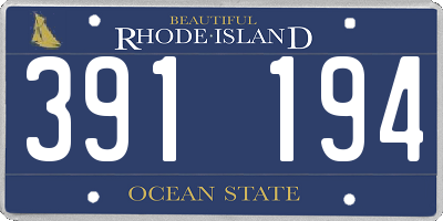RI license plate 391194