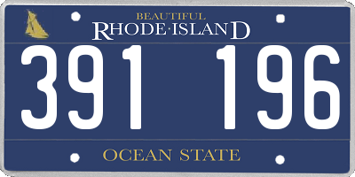 RI license plate 391196
