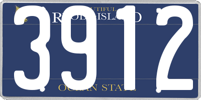 RI license plate 3912
