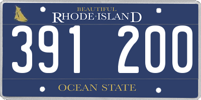 RI license plate 391200