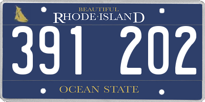RI license plate 391202