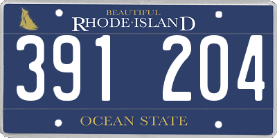 RI license plate 391204