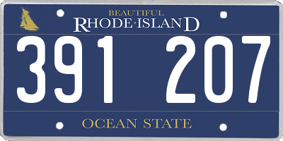 RI license plate 391207