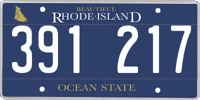 RI license plate 391217