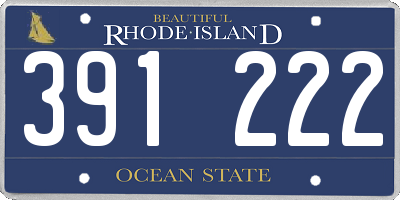 RI license plate 391222