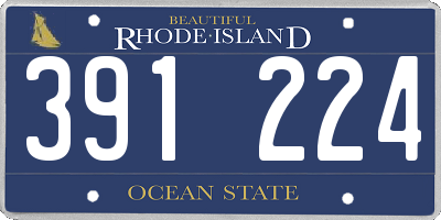RI license plate 391224